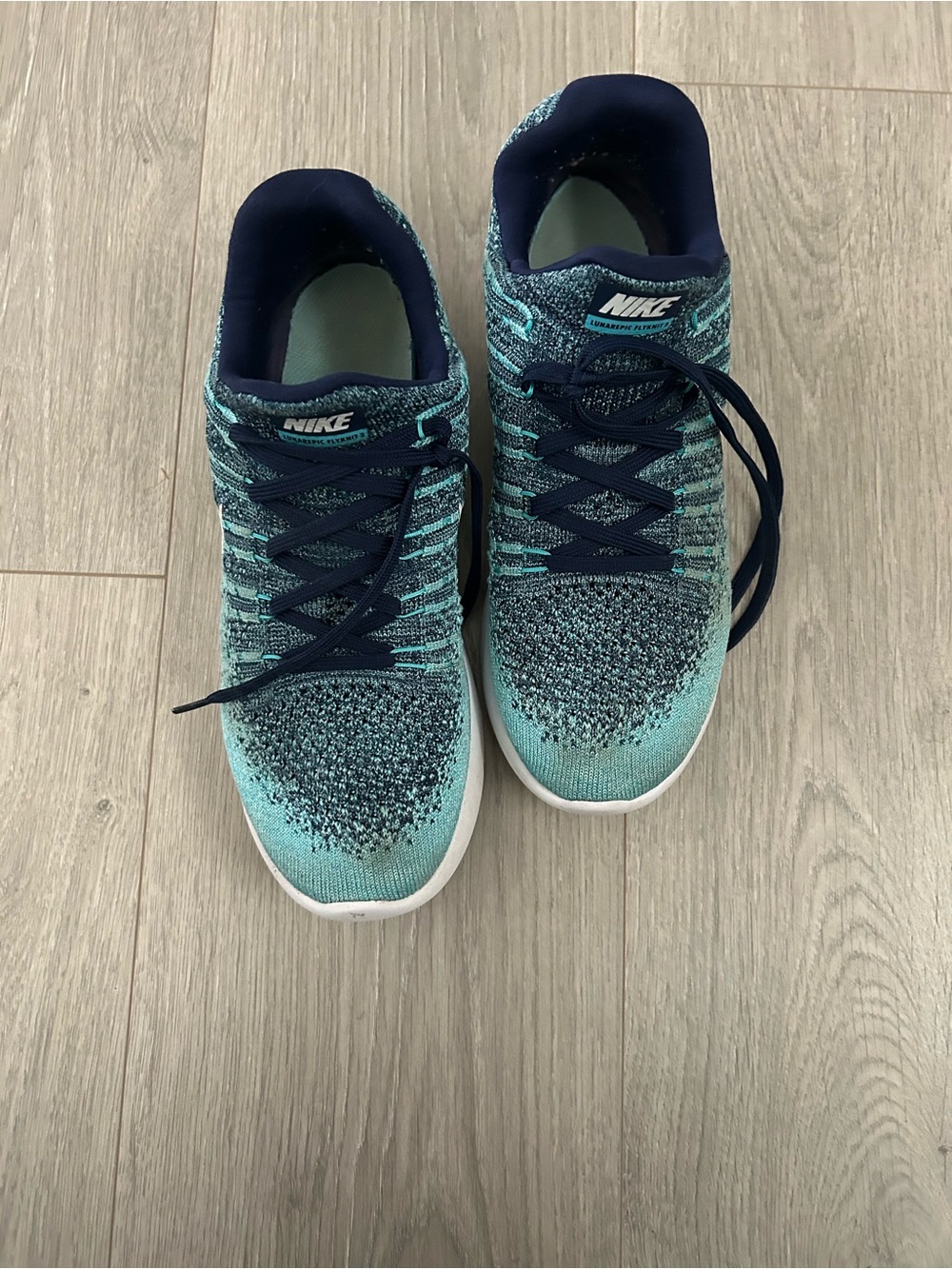 Nike Women’s Flyknit Running Shoes - Teal & Navy